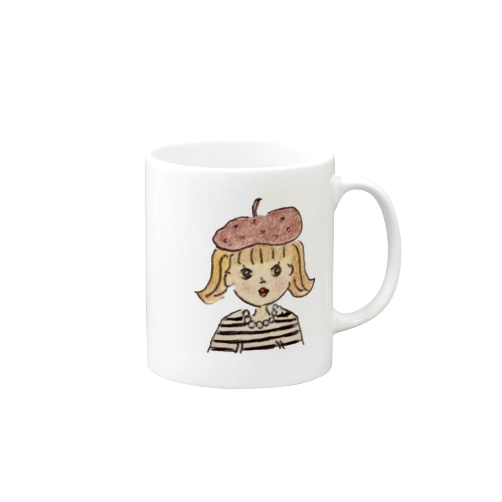 Rose et FraiseのAnne Mug :right side of the handle