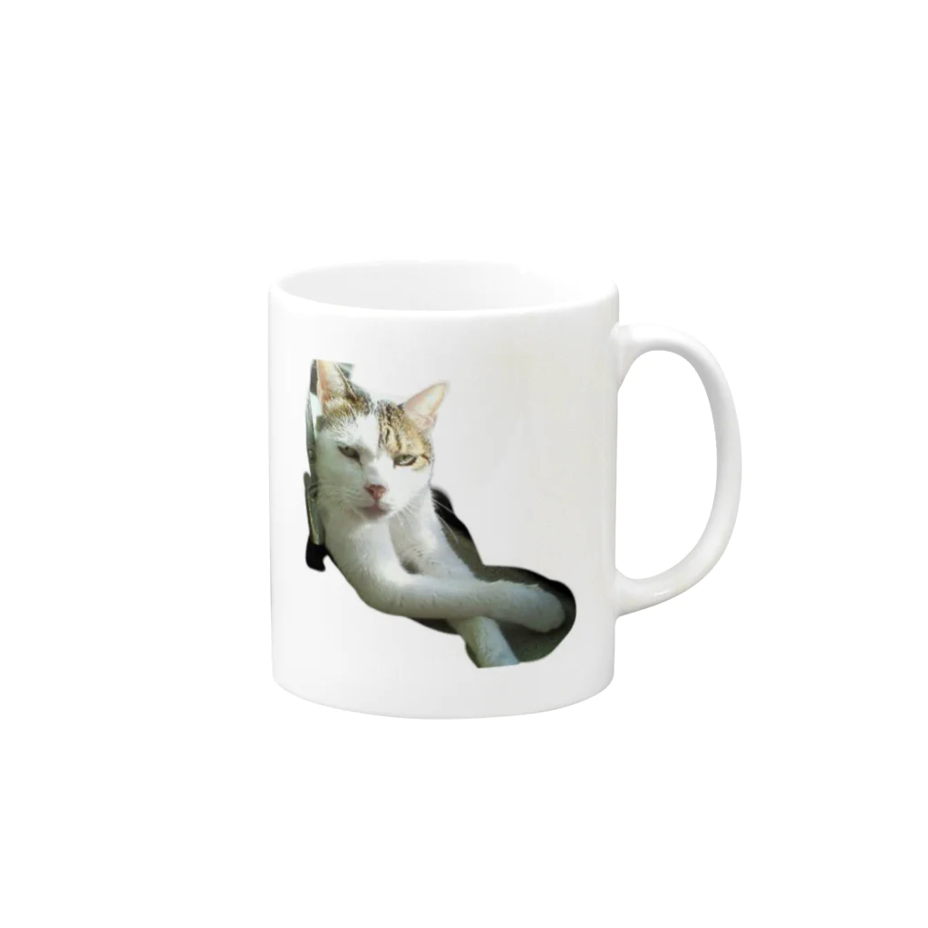 こつぶらんどの手長ねこ族まいちゃん Mug :right side of the handle