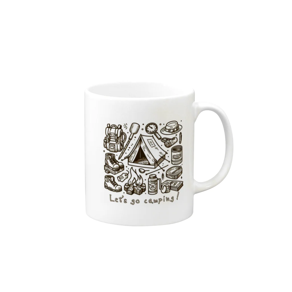 南国のキャンプに行こう！【Let's go camping!】 Mug :right side of the handle