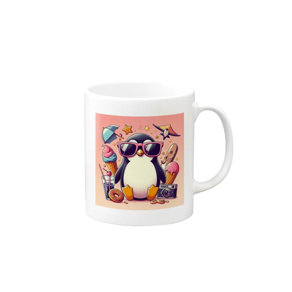 Design Harborのcool penguin マグカップの取っ手の右面