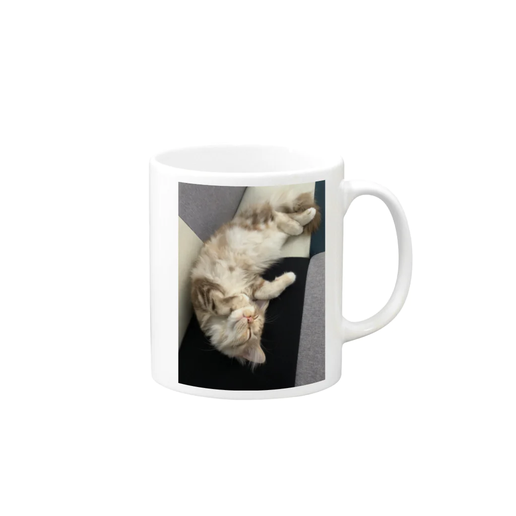 吾輩はベルである。ショップの福猫ベルちゃんの開運グッズ Mug :right side of the handle