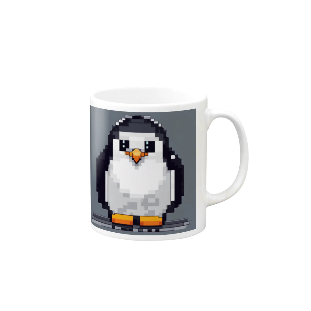 hakusyuuの優しい眼差しペンギン Mug :right side of the handle