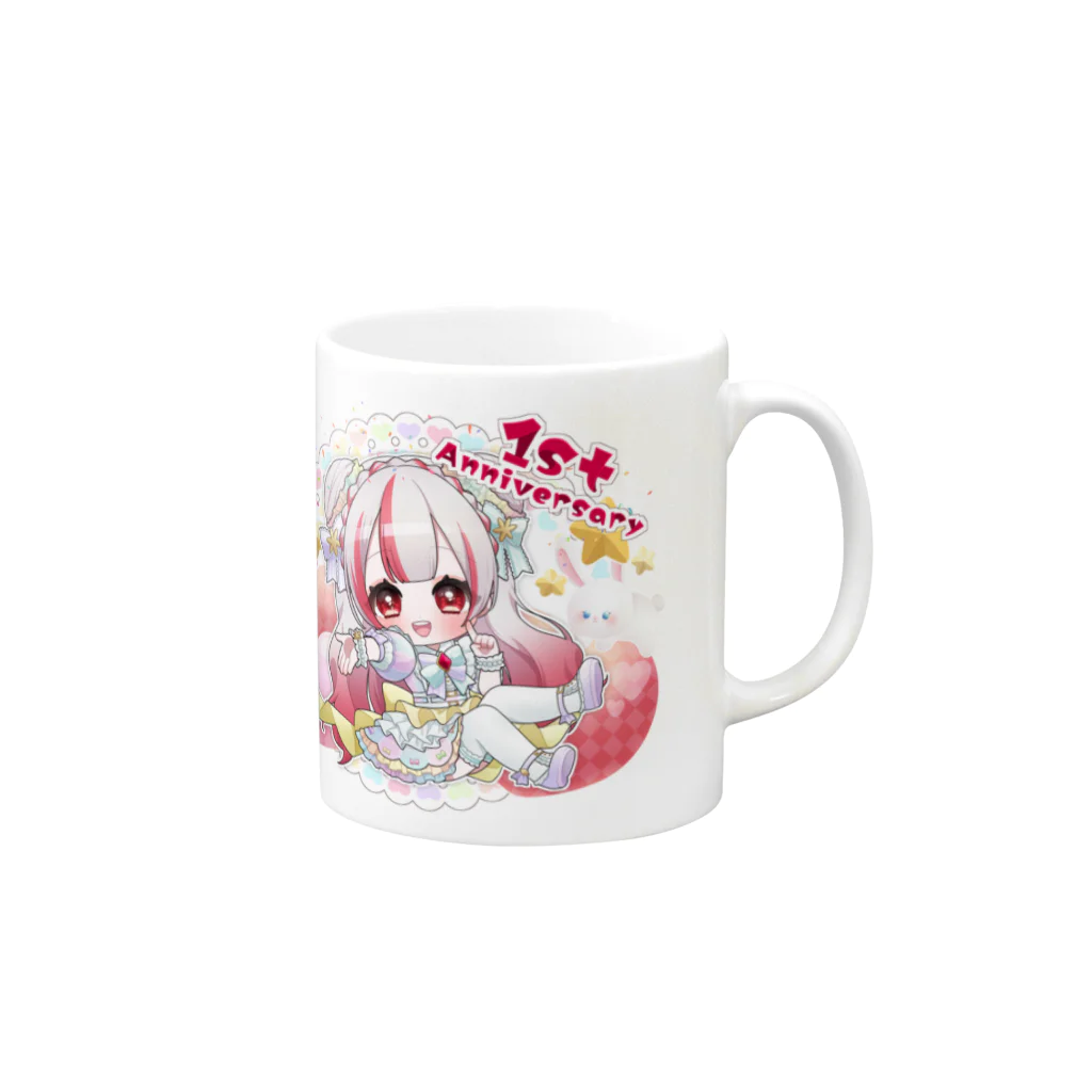 ぬいちゃん🧡🪡の恋星さくら　1周年 Mug :right side of the handle