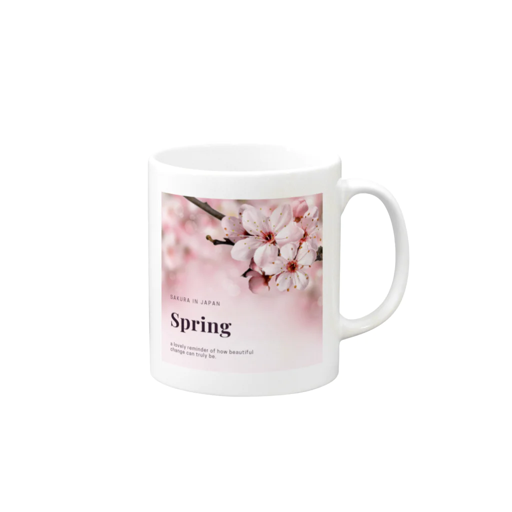 ウエディング♡カップルグッズの桜 Mug :right side of the handle