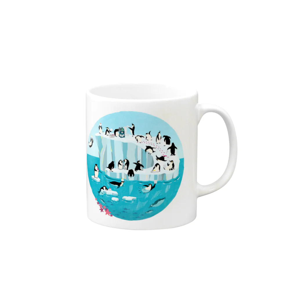 メリンダ マユキのペンギンかき氷祭り Mug :right side of the handle