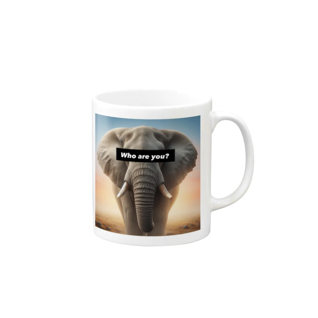 akihotyan.&のWho are you?Elephant Mug :right side of the handle