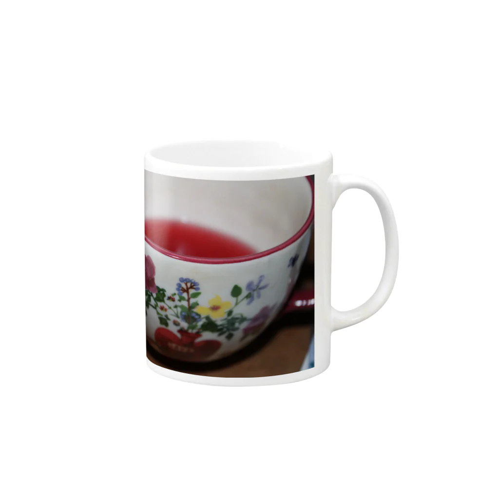 STELLAREOのローズティーフラワー Mug :right side of the handle