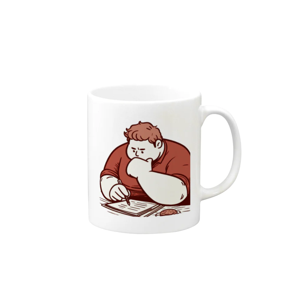 きなこのショップの食べる間もない Mug :right side of the handle