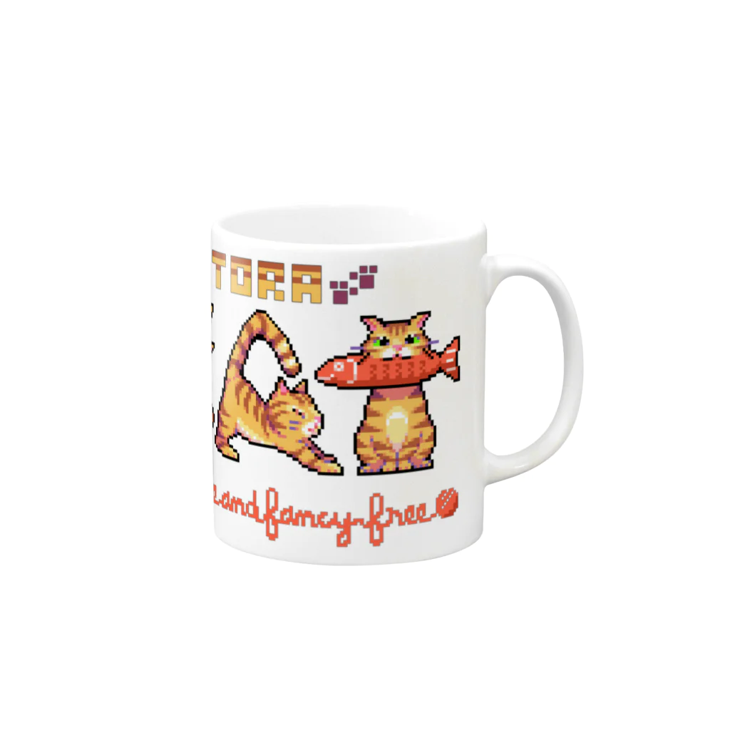 もぺのWord Pixelart “CAT” トラ Mug :right side of the handle