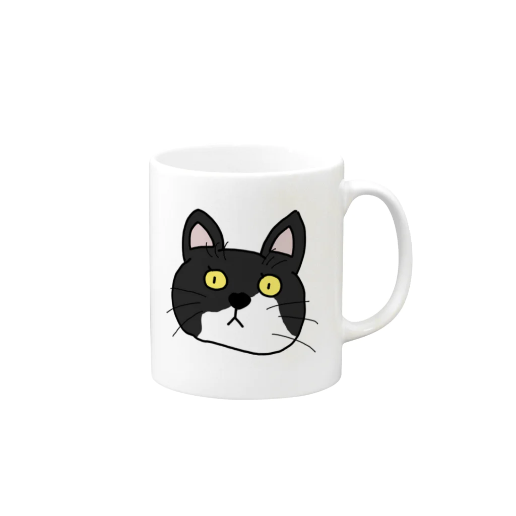 わんこと田舎暮らしのビックリおはちゃん Mug :right side of the handle