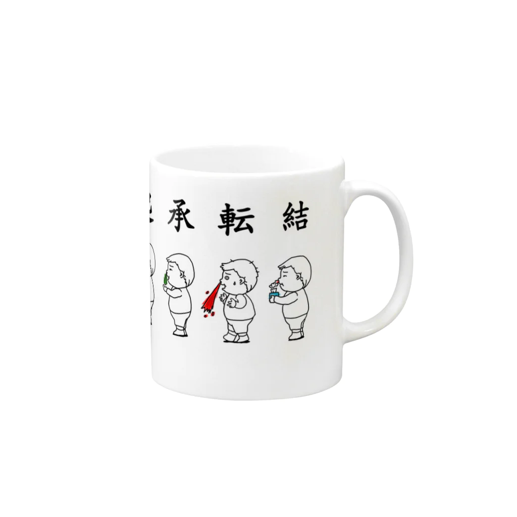 黒NEKOショップの起承転結　鼻ほじる少年 Mug :right side of the handle