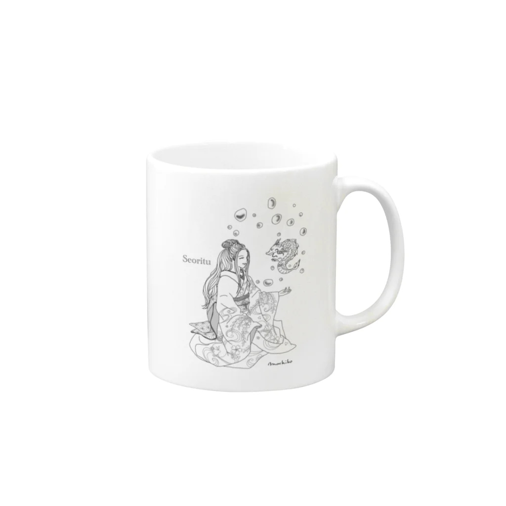 Usagi-aiの日本の女神様　瀬織津姫命 Mug :right side of the handle