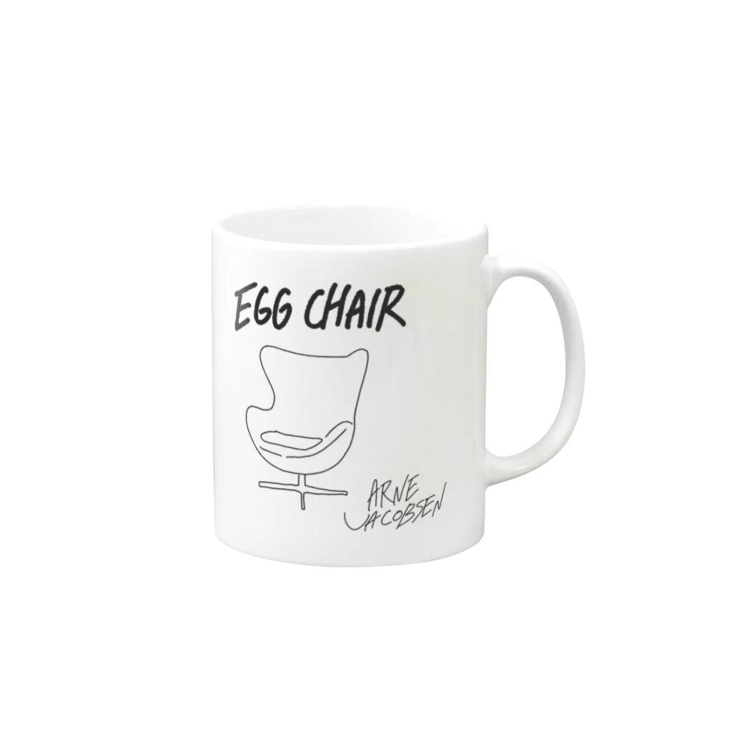 みうらあかね ｜MIURA AKANEのEGG  CHAIR Mug :right side of the handle