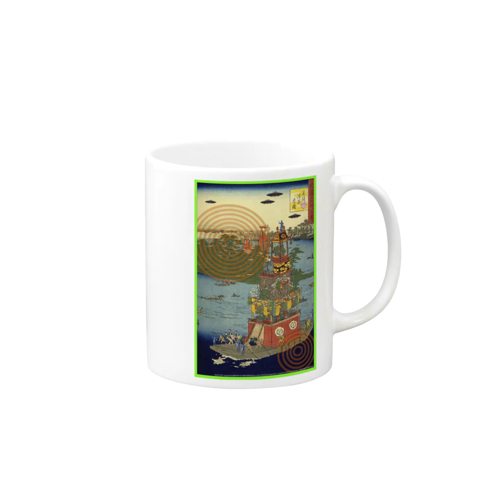 KHD888の 名所百景　尾張津島祭礼 Mug :right side of the handle