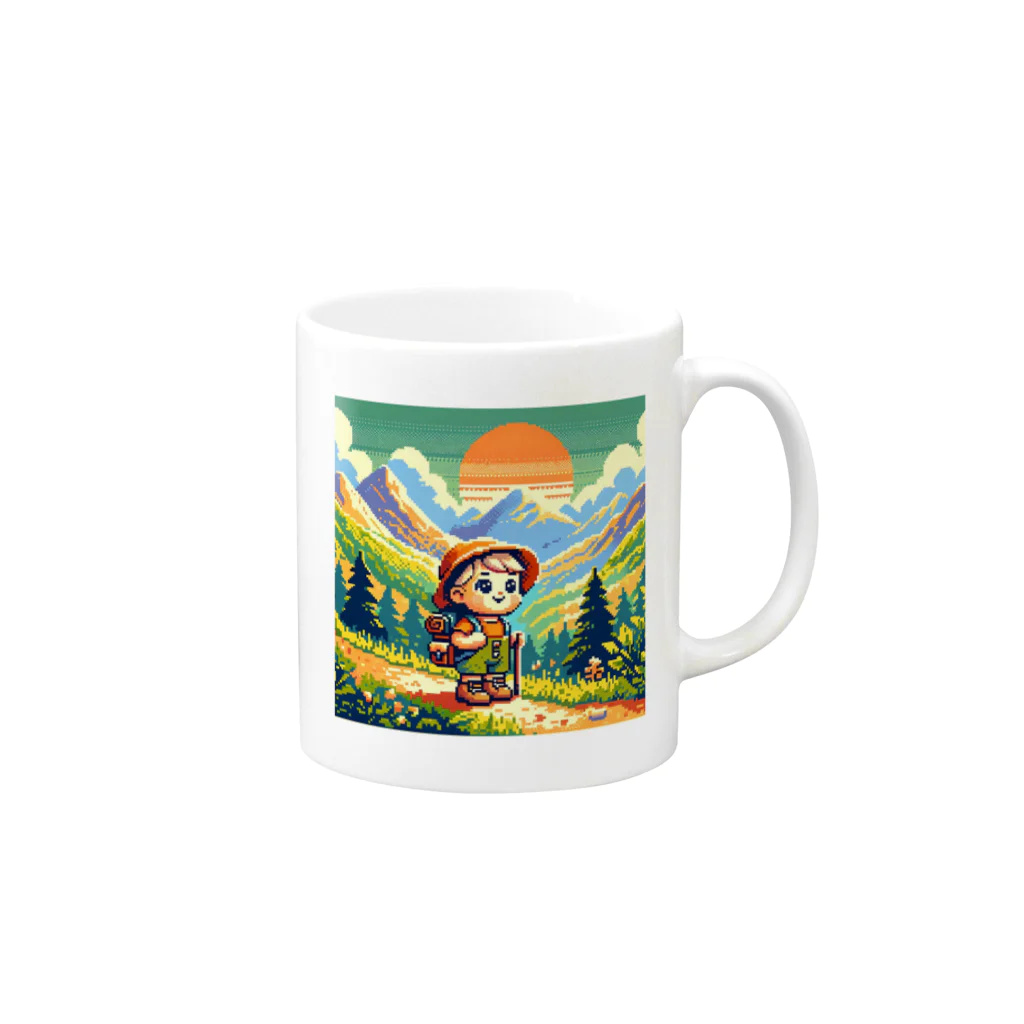 きなこのショップのこども登山家 Mug :right side of the handle