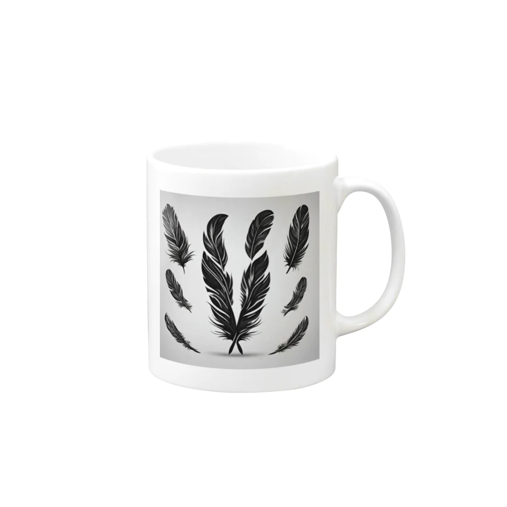 michael−skショップのfeathers of hope Mug :right side of the handle