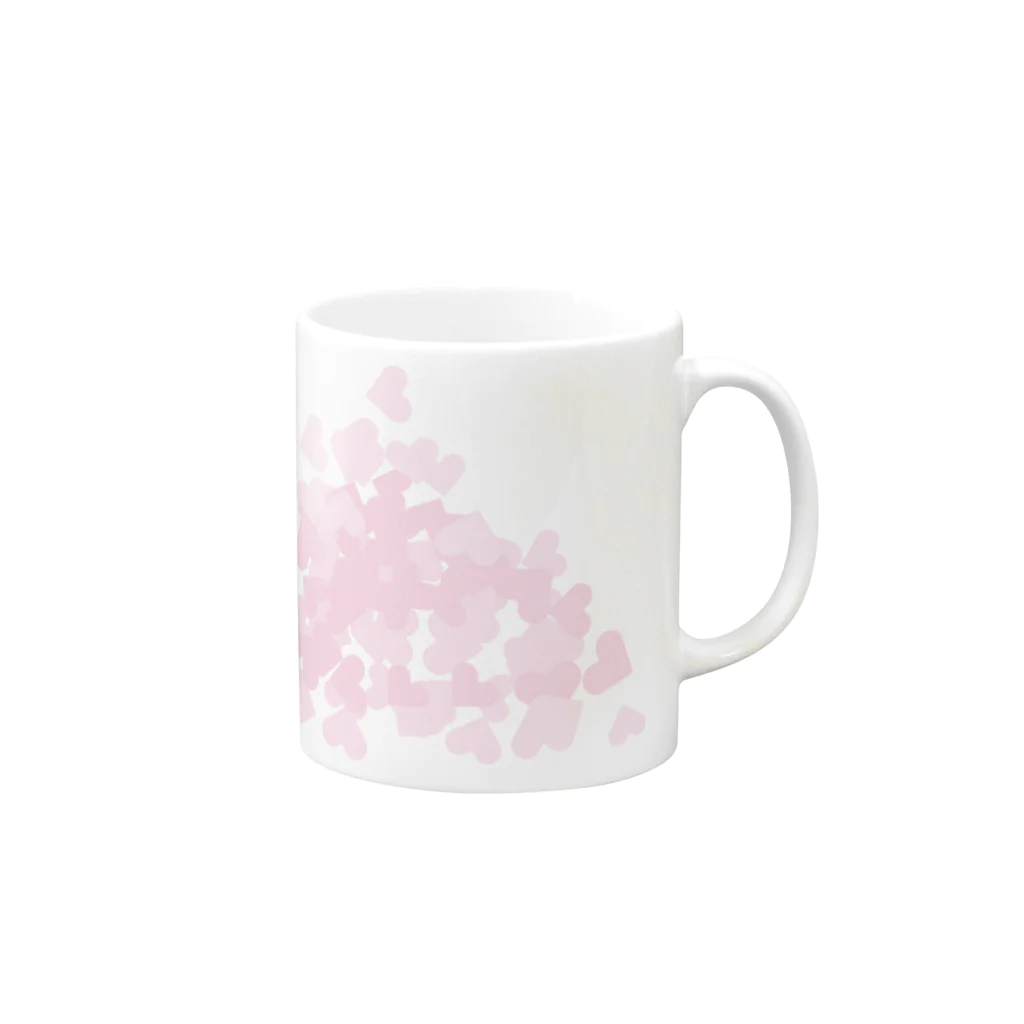 Drecome_Designの【積もったheart mark】百のハート♡飴霰(あめあられ) Mug :right side of the handle