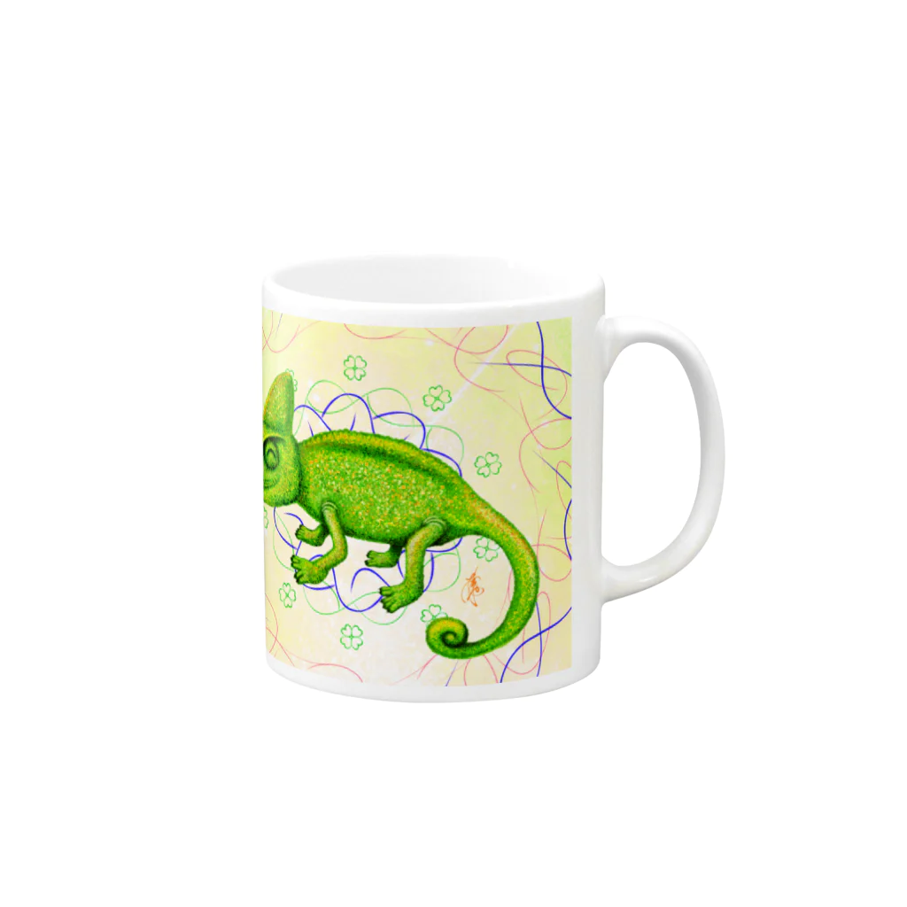 ティクタクとSORAの物語のカメレオン Mug :right side of the handle