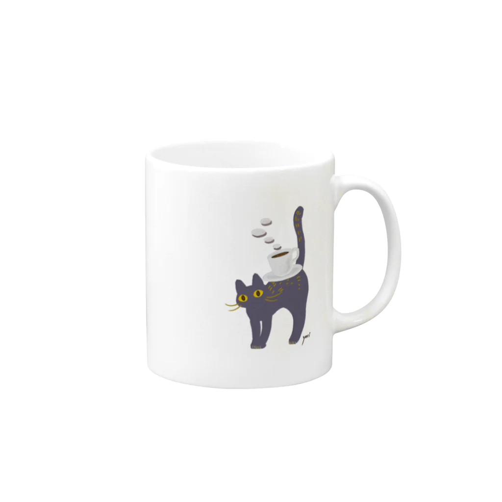 yoritomo's GALLERYのnoraneko  野良猫コーヒー Mug :right side of the handle