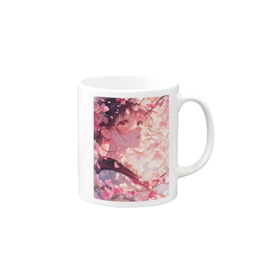 AQUAMETAVERSEの桜と私ラフルール1859 Mug :right side of the handle