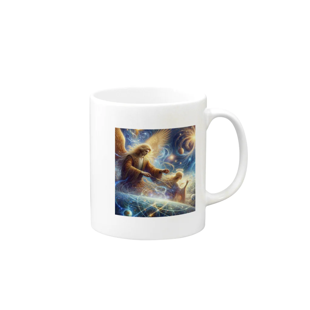 ドリームスケープギャラリーの二人の天使 Mug :right side of the handle