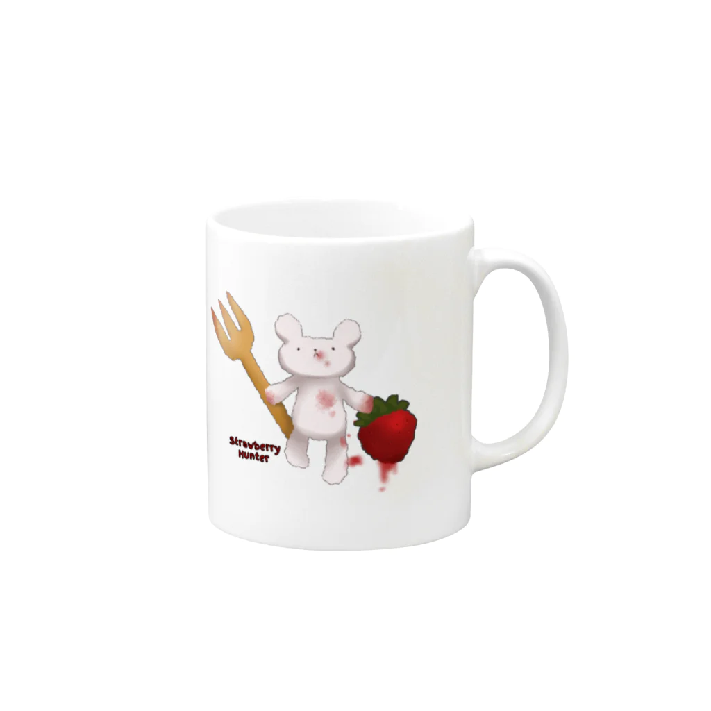 ﾊﾈｺﾊﾈのストロベリーハンター#サブカル Mug :right side of the handle