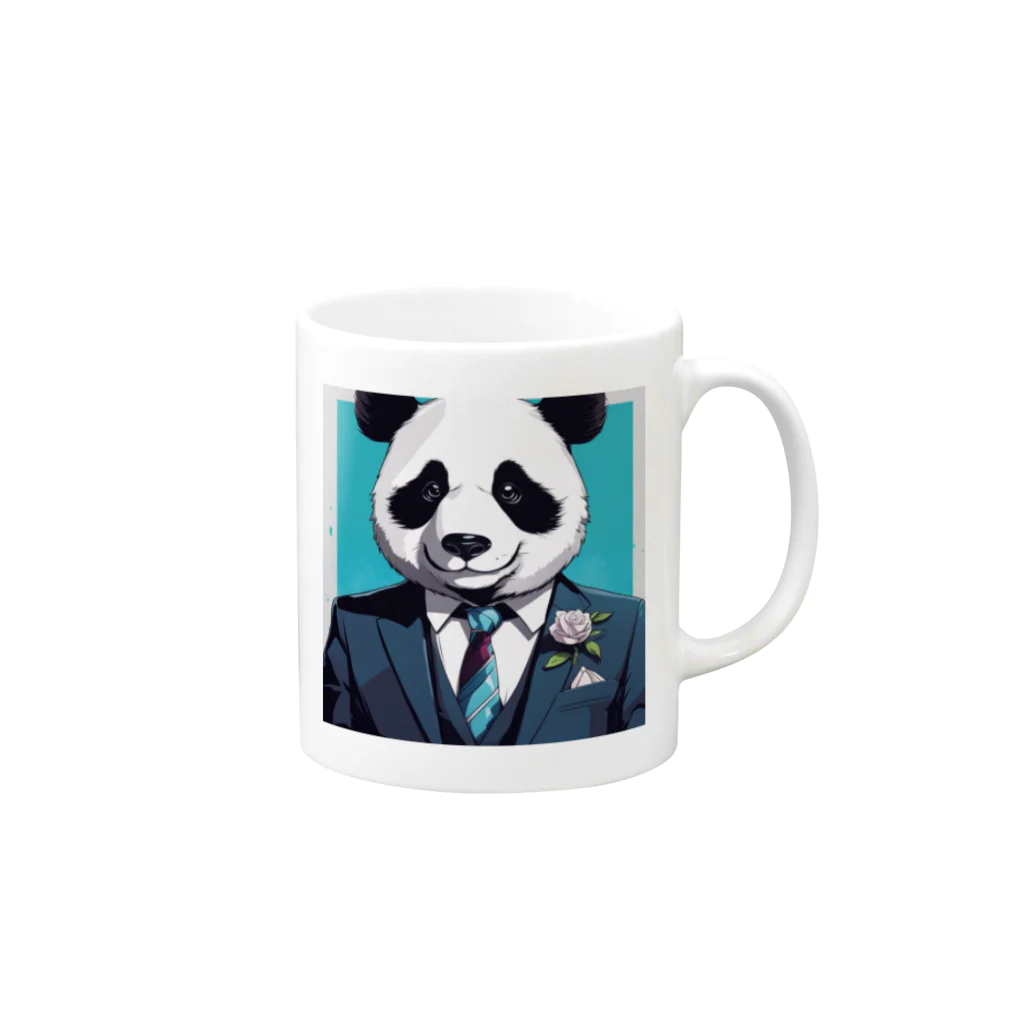 crazypanda2のビジネスパンダ Mug :right side of the handle