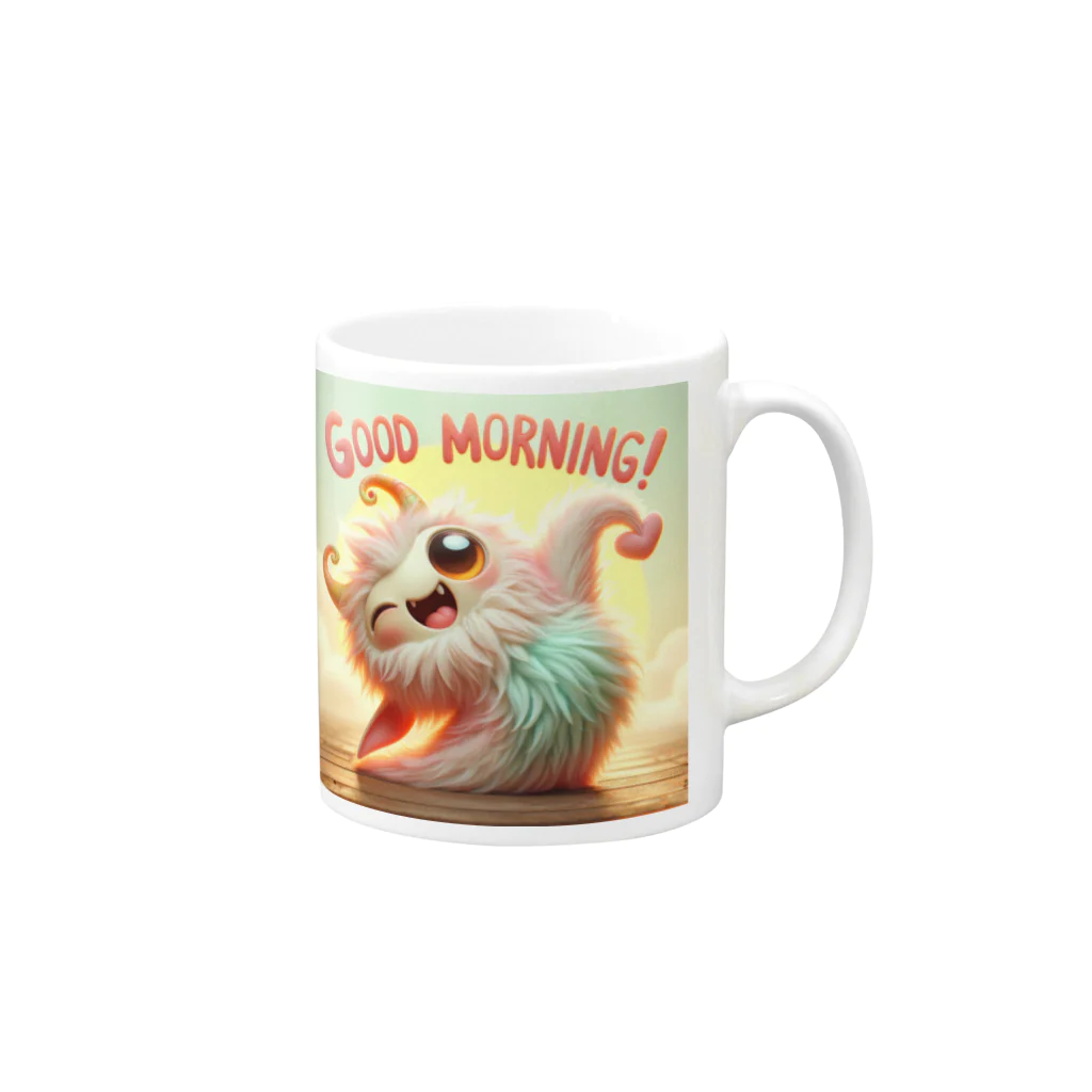 mimikkyu322のgoodmorning　monster Mug :right side of the handle