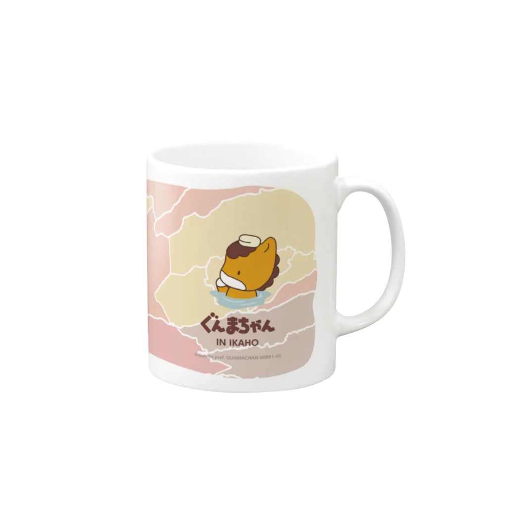 ぐんまちゃんオリジナル地図グッズのぐんまちゃん×伊香保マグカップ Mug :right side of the handle