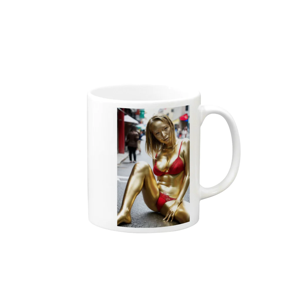 golden_aigirlsの金粉美女マグカップ Mug :right side of the handle