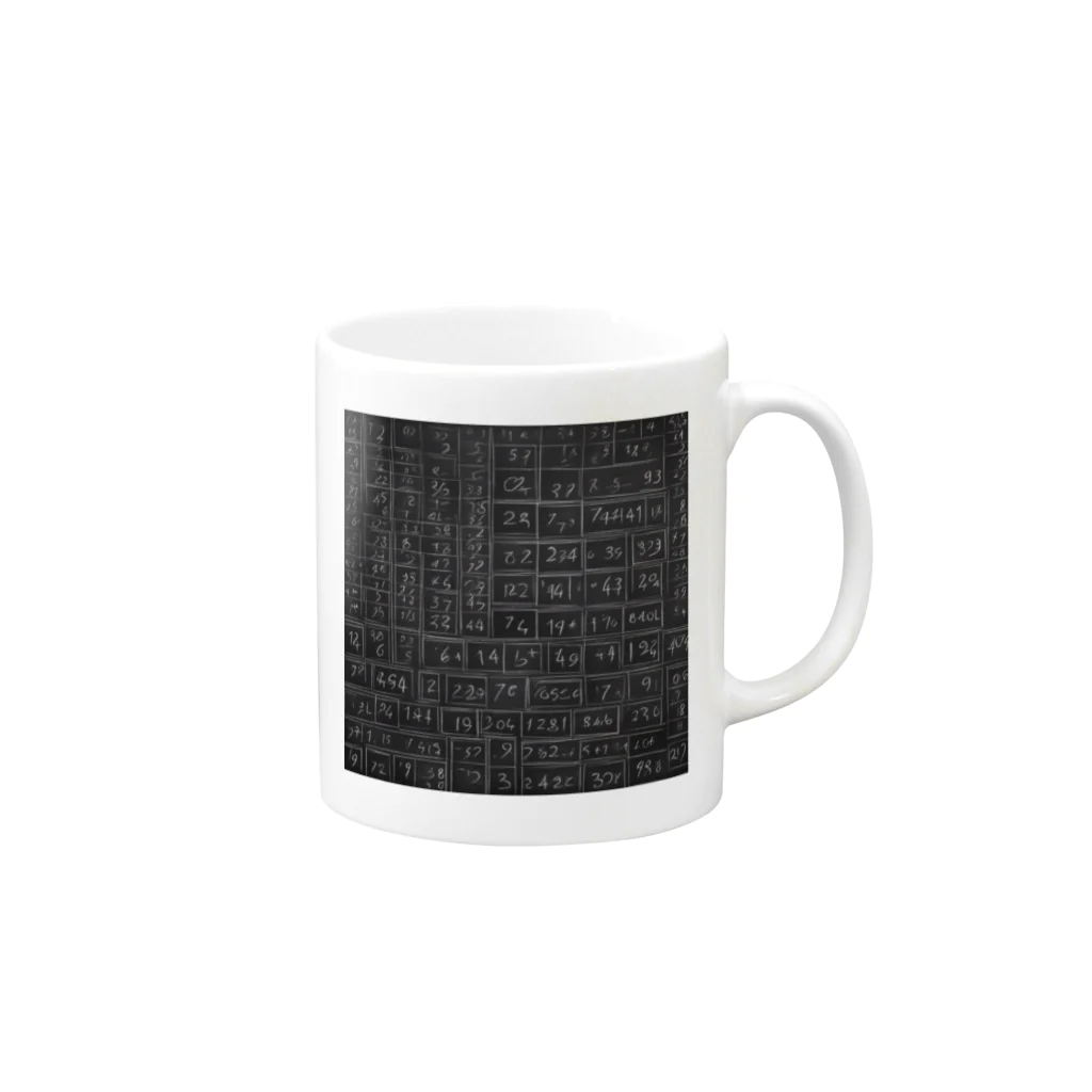 Isaiah_AI_Designの黒板の数字 Mug :right side of the handle