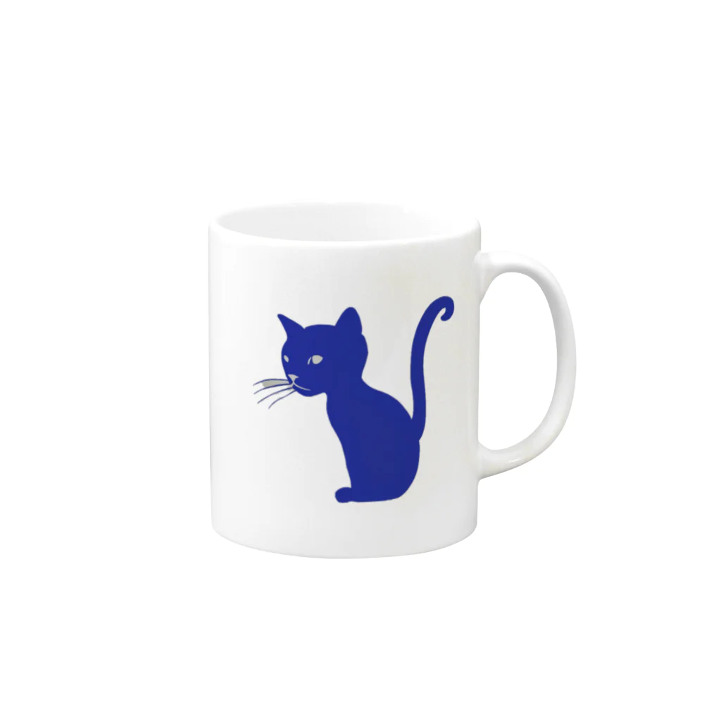 MEGROOVEのシルエットにゃん🐱 Mug :right side of the handle