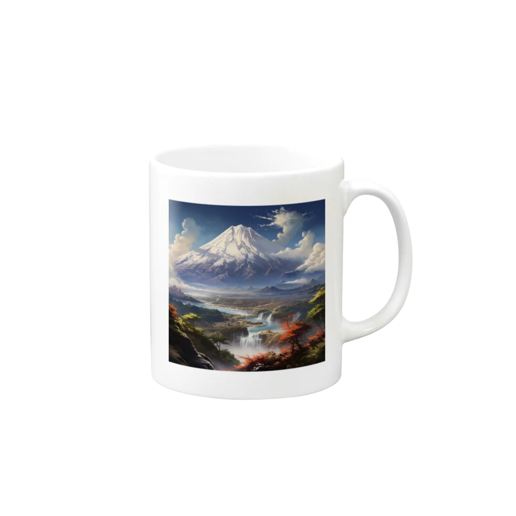 AQUAMETAVERSEの山の美しい風景　なでしこ1478 Mug :right side of the handle