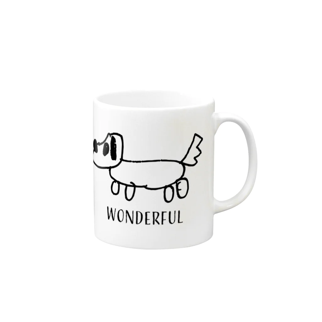 a___の犬ワンダフル Mug :right side of the handle