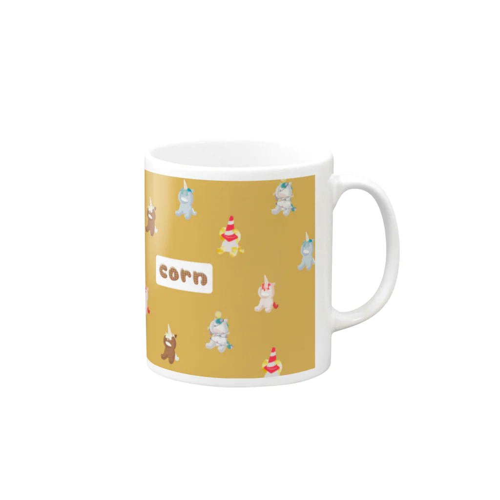 CORNのユニコ（集合ver） Mug :right side of the handle