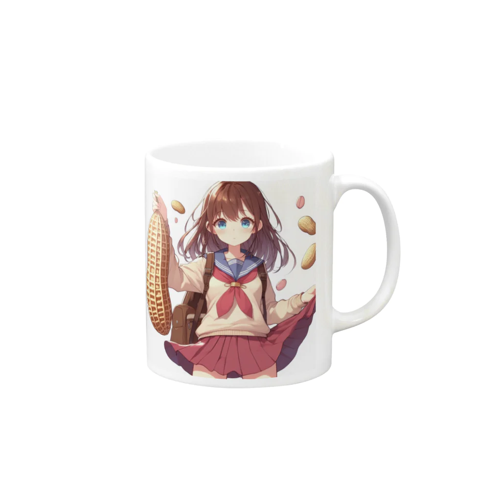 Sawadadaのピーナッツ女子 Mug :right side of the handle