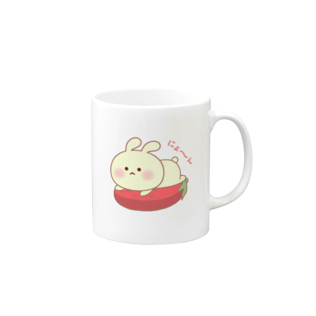 かっぱちゃん🌼のもちうさデザ2 Mug :right side of the handle