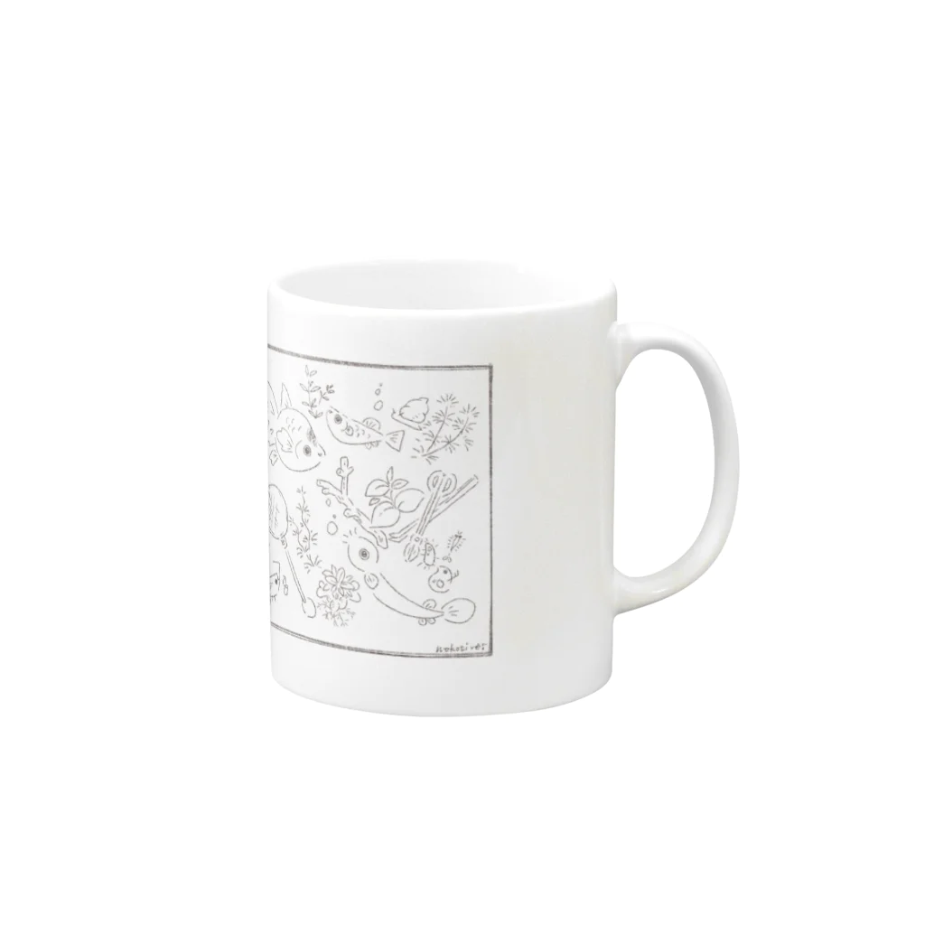 ねこてぃぶのアクアリストさんお世話グッズ（淡色グッズ） Mug :right side of the handle