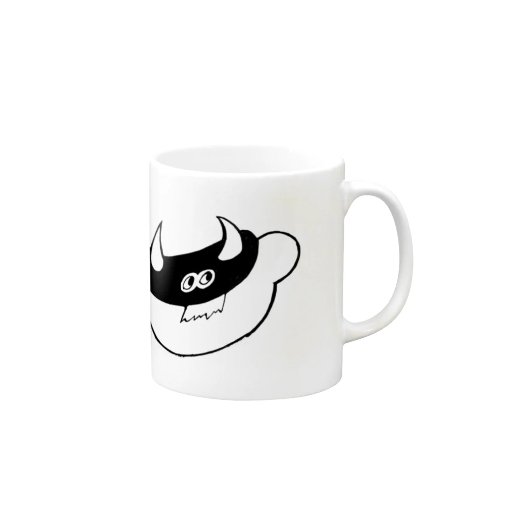 mag kuroshio original goods shopの『this stupid friend』モンスター Mug :right side of the handle