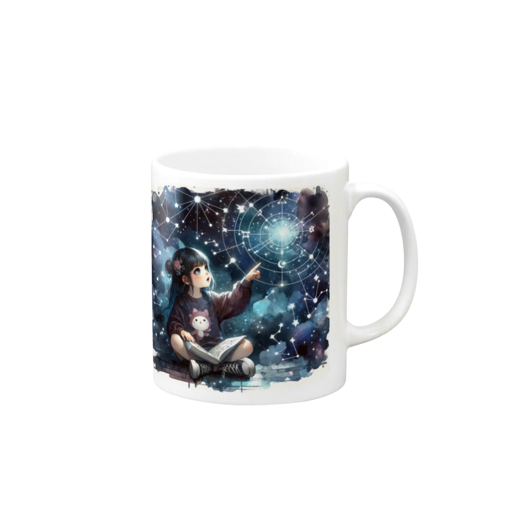 電子のお絵描き屋さんのConstellation Girl2 Mug :right side of the handle