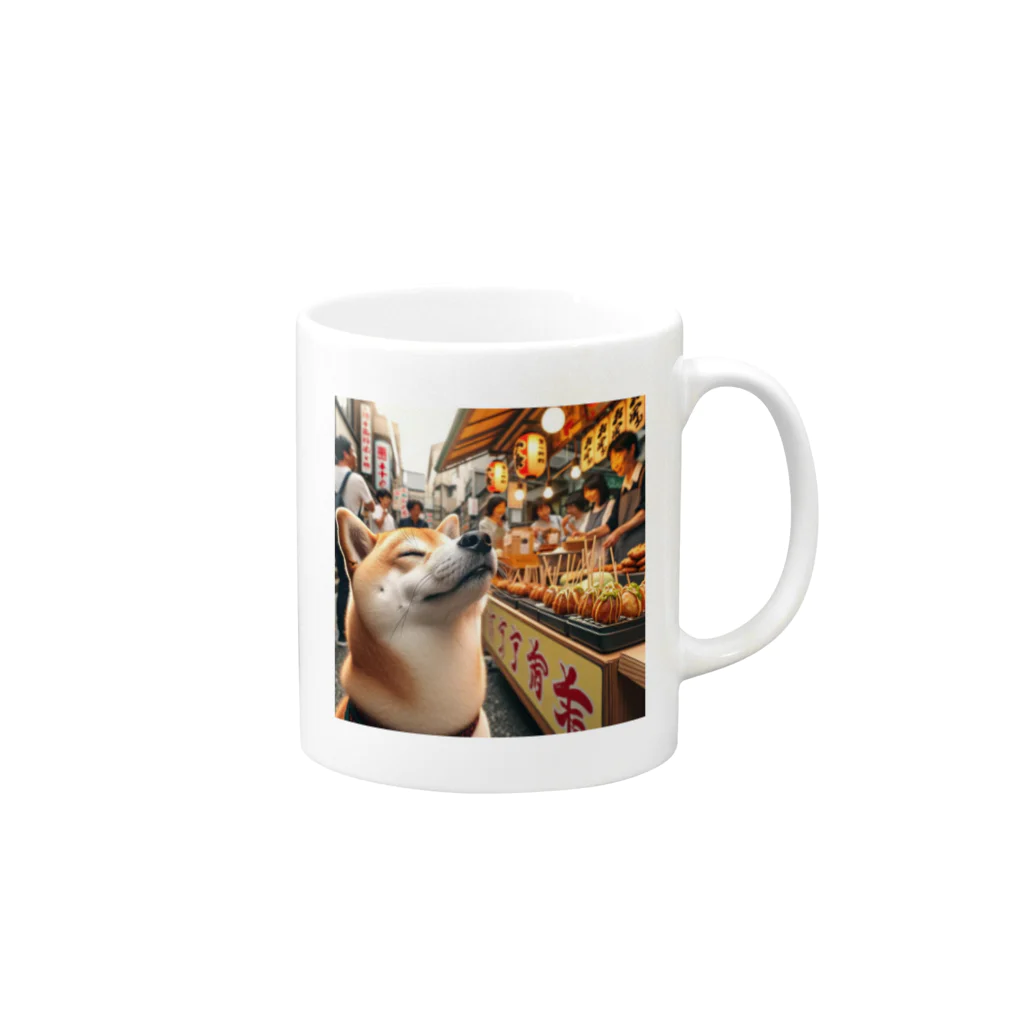 japantravelの柴犬の大坂散歩 Mug :right side of the handle