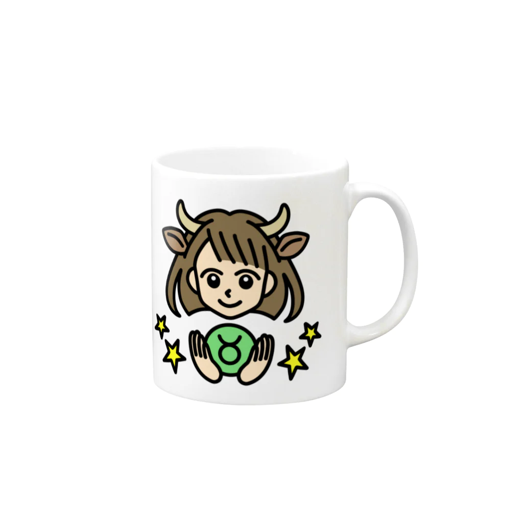 Yukarinaの星座ショップのおうし座♉ Mug :right side of the handle