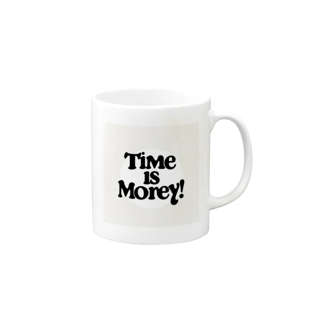 Super_BluemoonのTime is money!　時は金なり！ Mug :right side of the handle