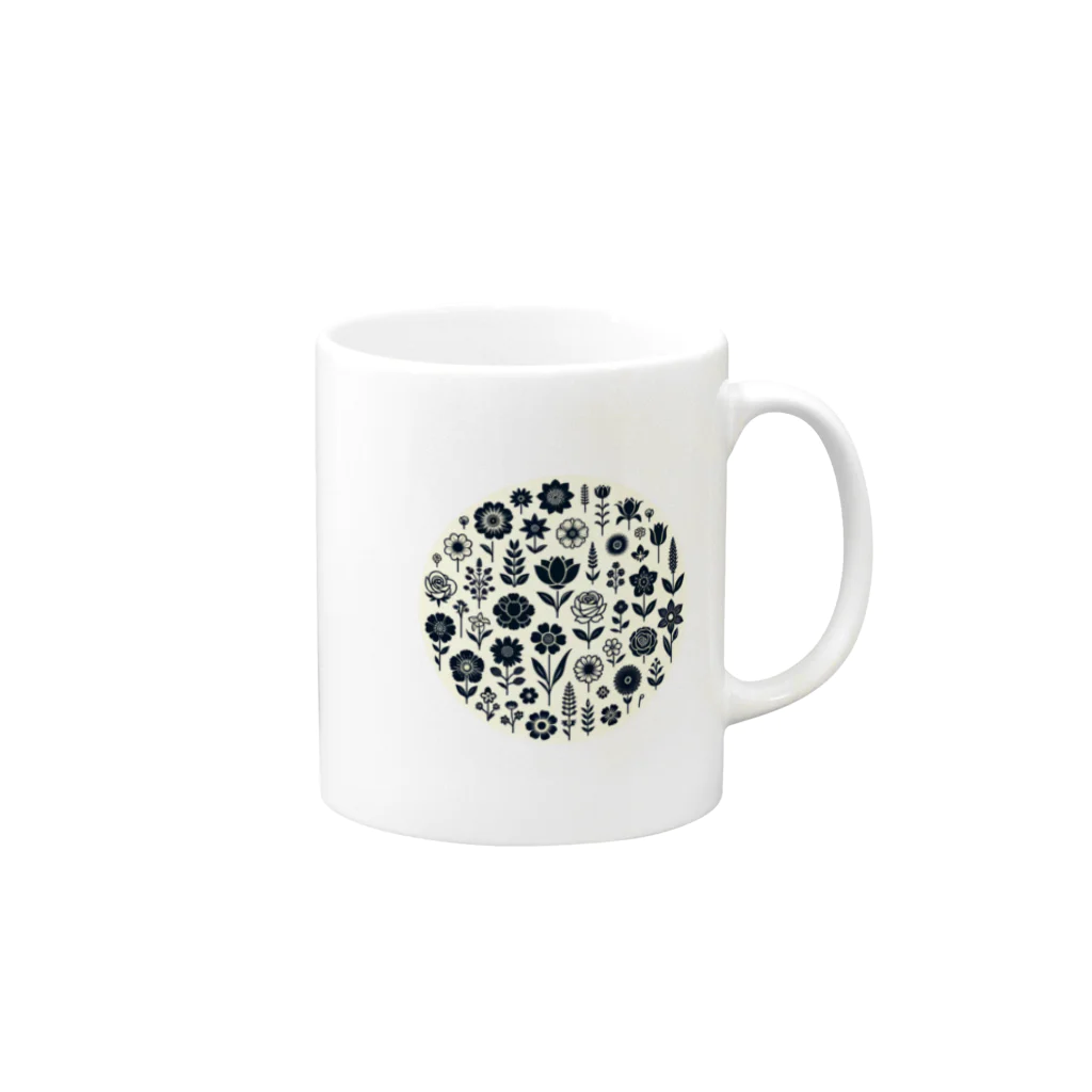 sansamのFlower circle Mug :right side of the handle