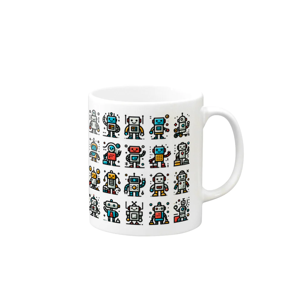 ロボットグッズshopのロボットいっぱい！ Mug :right side of the handle