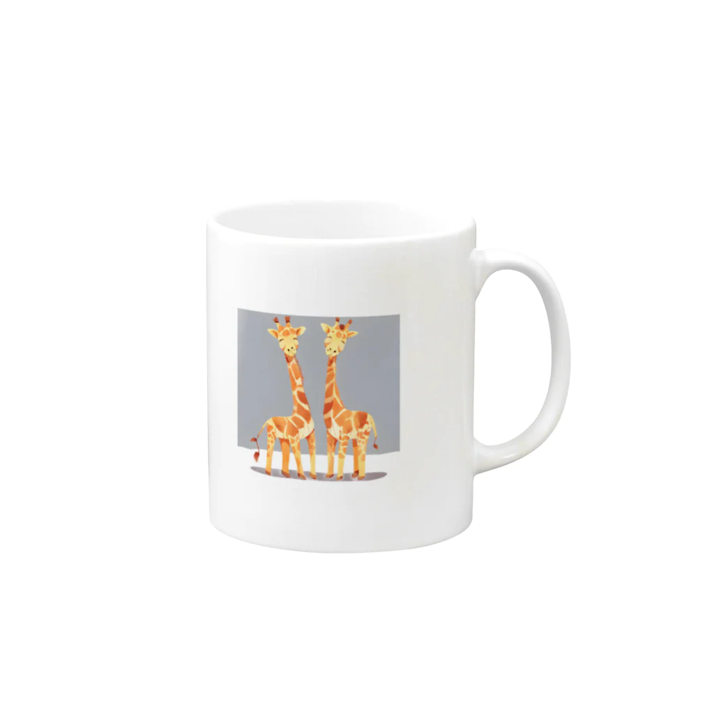 GIRAFFEの三頭身なキリン Mug :right side of the handle