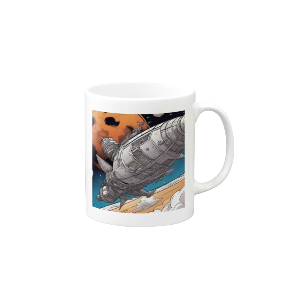 reeei56の宇宙船 Mug :right side of the handle