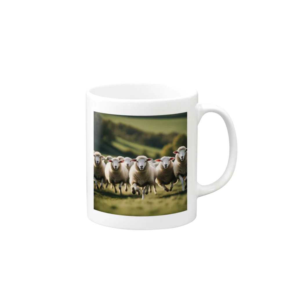 artworks358の羊の援軍 Mug :right side of the handle