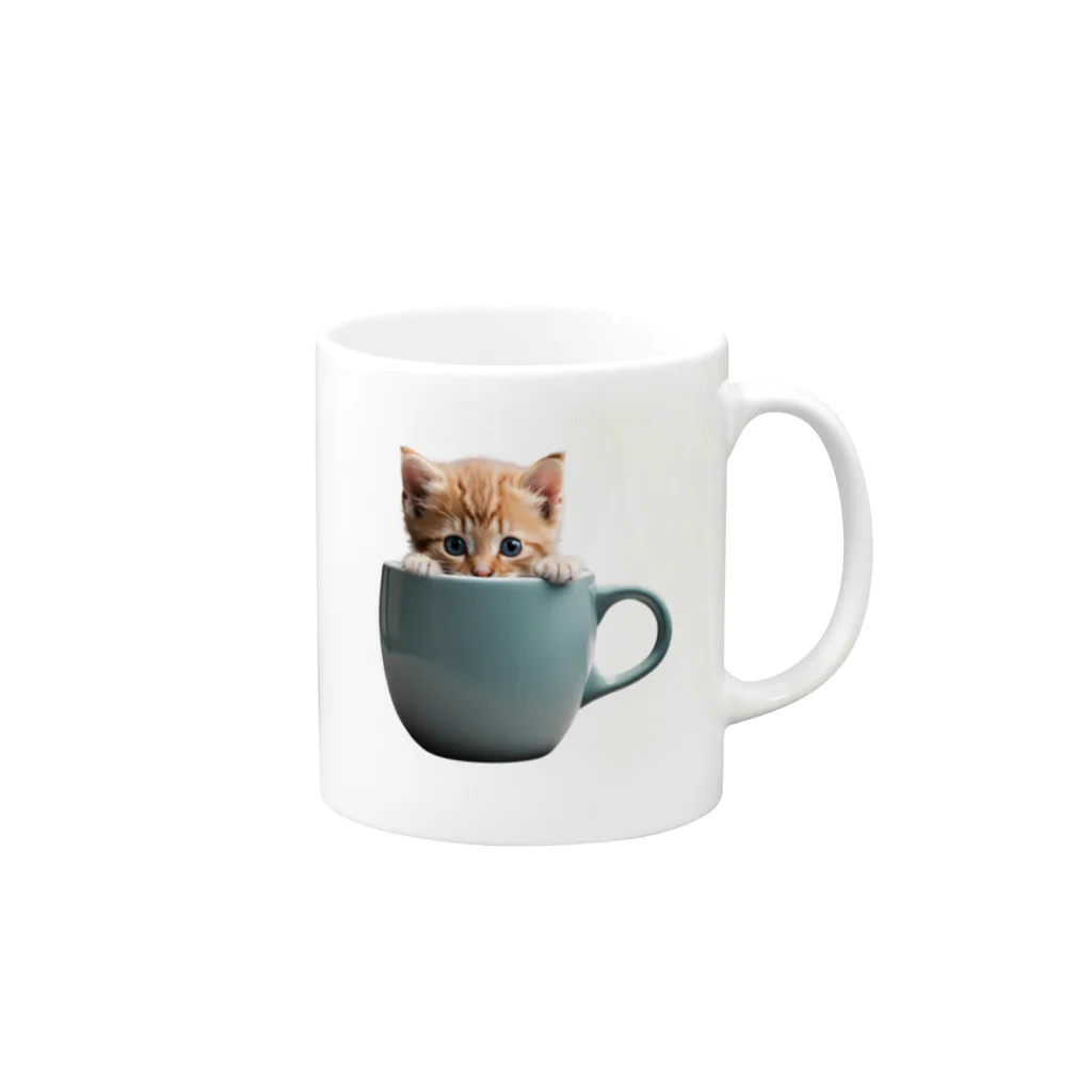 ColoriLのマグから子猫 Mug :right side of the handle