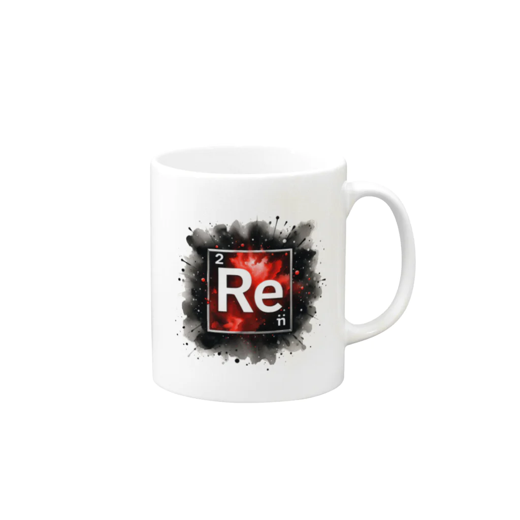 science closet（科学×ファッション）の元素シリーズ　~レニウム Re~ Mug :right side of the handle